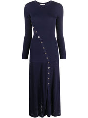 Knitted Maxi Dress - Dark Blue Dresses