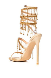 Ferrara Embellished Around The Ankle Heels - Gold High Heels