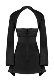 Toira Black Draped Corset Mini Dress - Black