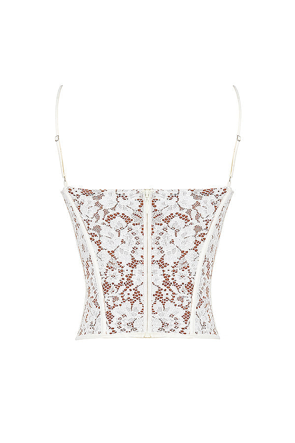 Mila Lace Underwired Corset - White