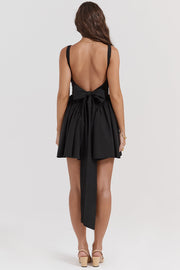 Florianne Bow Mini Dress - Black