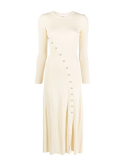 Sandr Rib-Knit Midi Dress - Beige Dresses