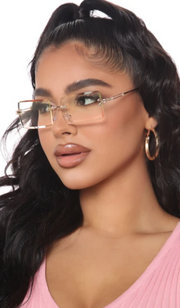 Rimless Stunner clear Sunglasses - white - MALVI PARIS