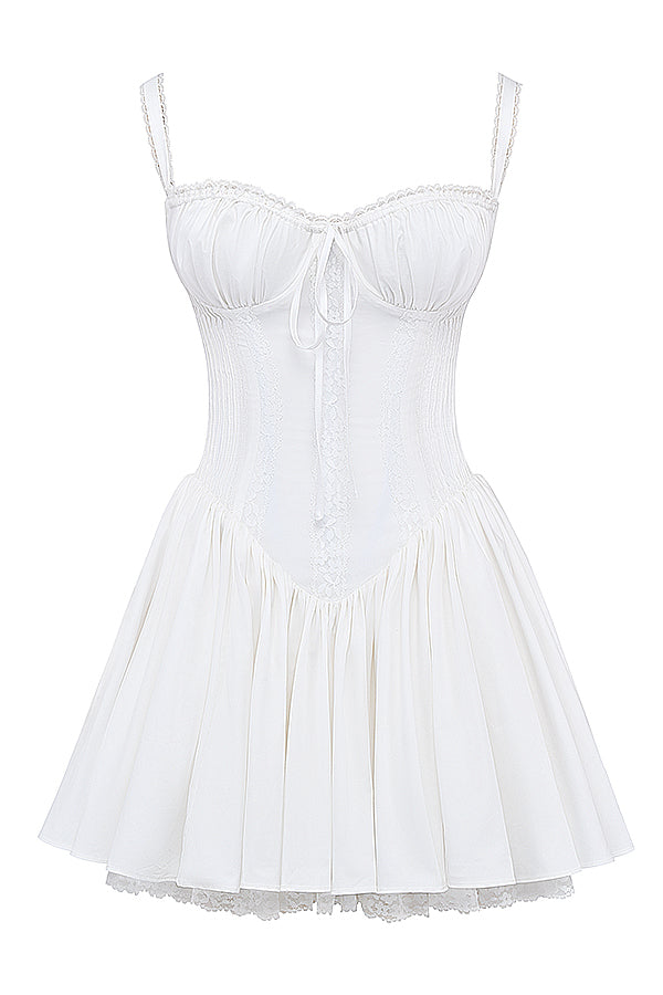 Pietra Corset Mini Dress - White