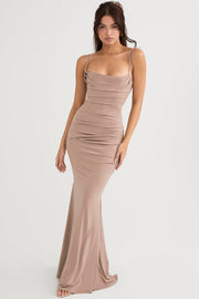 Milena Corset Maxi Dress - Beige