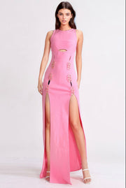 Alice High Slits Maxi Dress - Pink Dresses