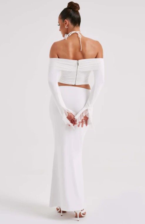 Monte Carlo Off Shoulder Maxi Dress Set - White Dresses