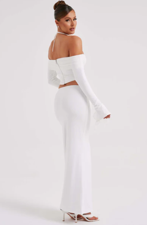 Monte Carlo Off Shoulder Maxi Dress Set - White Dresses