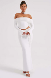 Monte Carlo Off Shoulder Maxi Dress Set - White Dresses