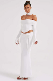 Monte Carlo Off Shoulder Maxi Dress Set - White Dresses