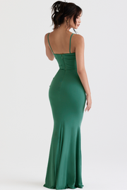 Milena Forest Corset Maxi Dress - Dark Green Dresses