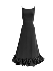 Lilou Flounce Bustier Ruffle Maxi Dress - Black Dresses