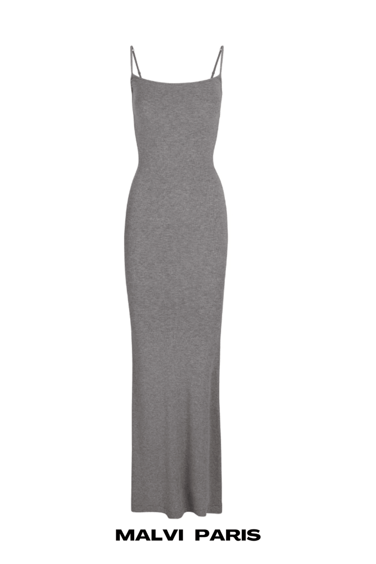 ALICE SOFT LOUNGE LONG SLIP MAXI DRESS - Heather Gray - MALVI PARISMALVI PARIS