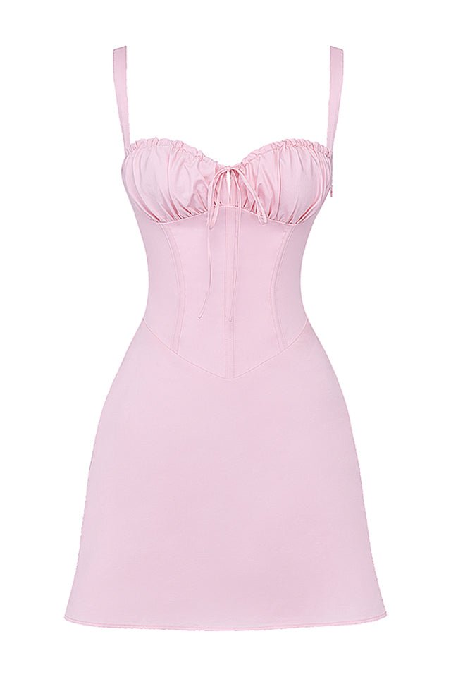 CARLOTTA BABY PINK CORSET MINI DRESS - Light Pink - MALVI PARISMALVI PARIS