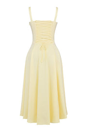 CARMEN BUTTERCUP BUSTIER MIDI DRESS - Yellow - MALVI PARISMALVI PARIS