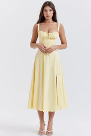 CARMEN BUTTERCUP BUSTIER MIDI DRESS - Yellow - MALVI PARISMALVI PARIS