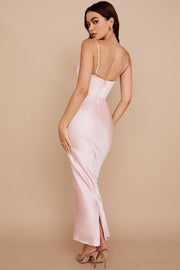 CHARMAINE Blush Corset Maxi Dress - Light Pink - MALVI PARISMALVI PARIS