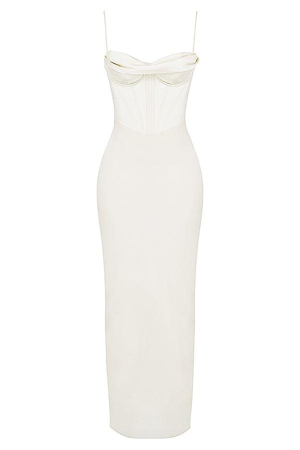 CHARMAINE IVORY Corset Maxi Dress - White - MALVI PARISMALVI PARIS