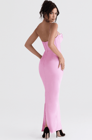 CHARMAINE PINK CORSET MAXI DRESS - Pink - MALVI PARISMALVI PARIS