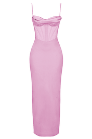 CHARMAINE PINK CORSET MAXI DRESS - Pink - MALVI PARISMALVI PARIS