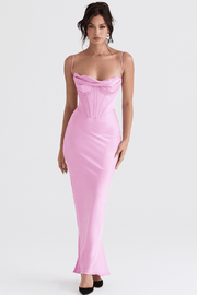 CHARMAINE PINK CORSET MAXI DRESS - Pink - MALVI PARISMALVI PARIS