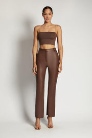 YVES Basic Crop Tank Top - Dark Brown - MALVI PARIS