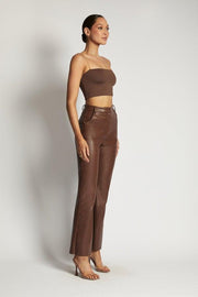 YVES Basic Crop Tank Top - Dark Brown - MALVI PARIS