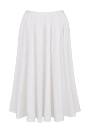 CORA WHITE GATHERED MIDI SKIRT & KITTY WHITE GATHERED TOP SET - White - MALVI PARISMALVI PARIS