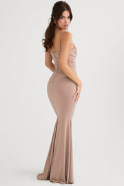 Milena Corset Maxi Dress - Beige