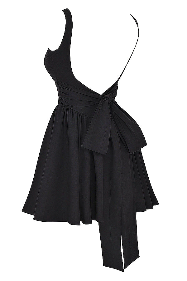 Florianne Bow Mini Dress - Black