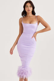 Helena Orchid Satin Midi Dress - Purple Xs /