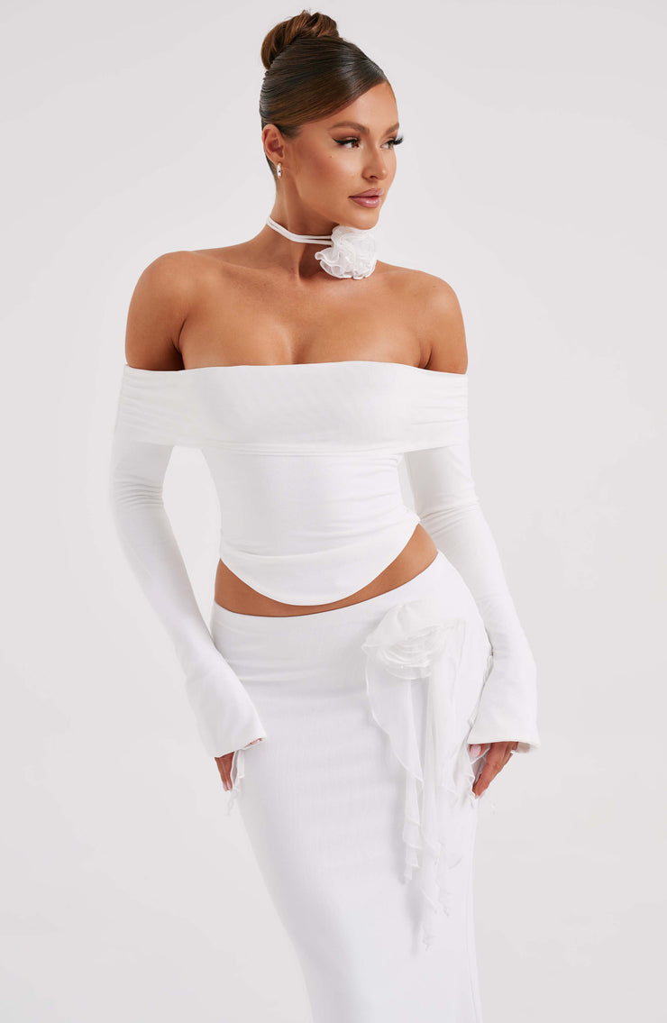 Monte Carlo Off Shoulder Maxi Dress Set - White Dresses