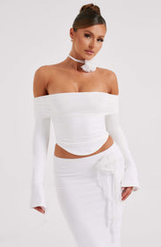 Monte Carlo Off Shoulder Maxi Dress Set - White Dresses