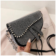 Diana Rhinestone Crossbody Bag - Silver/Black - MALVI PARISMALVI PARIS