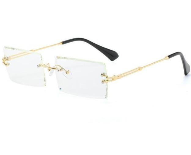 Rimless Stunner clear Sunglasses - white - MALVI PARIS