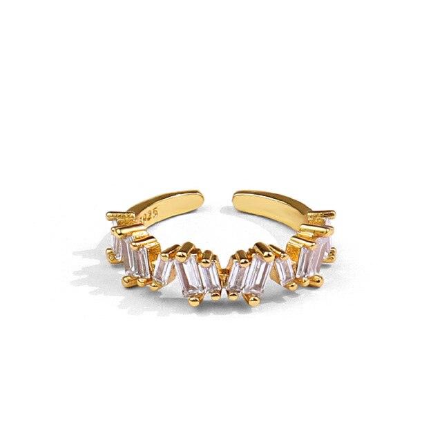 OLIVIA FALLING CRYSTAL RING - Gold - MALVI PARIS