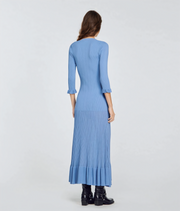 Long Knitted Maxi Dress - Blue Dresses