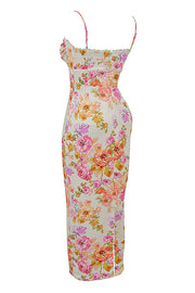 Josefina Ivory Floral Maxi Dress - Beige Dresses