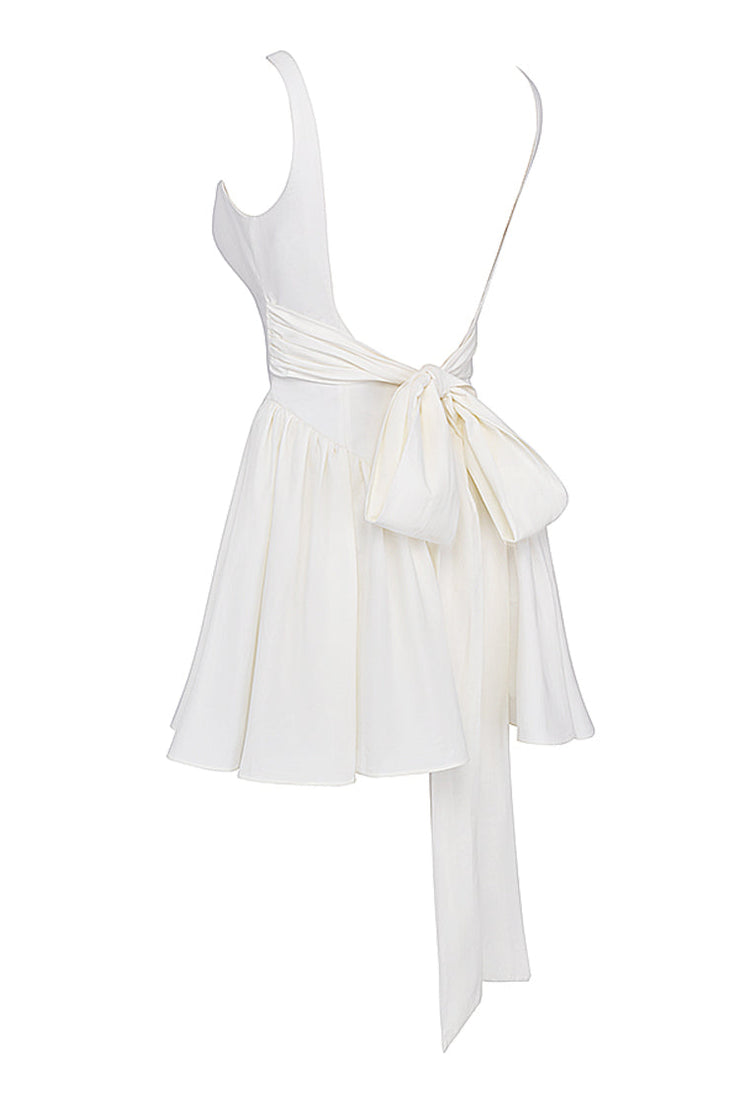 Florianne Bow Mini Dress - White