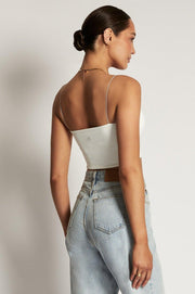 YVES Basic Crop Tank Top - White - MALVI PARIS