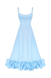 Lilou Flounce Bustier Ruffle Maxi Dress - Baby Blue Dresses